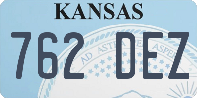 KS license plate 762DEZ