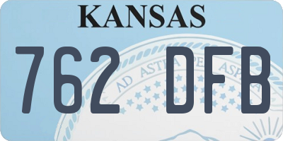 KS license plate 762DFB