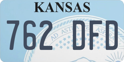 KS license plate 762DFD