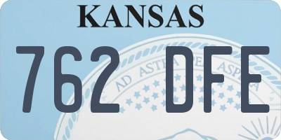 KS license plate 762DFE
