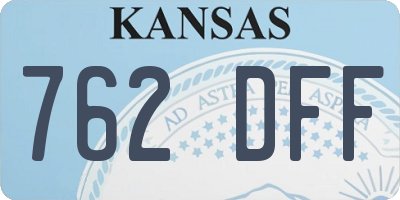 KS license plate 762DFF