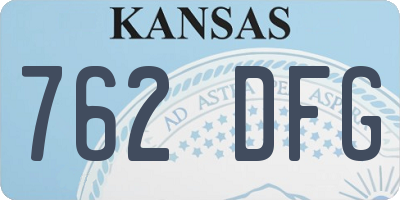 KS license plate 762DFG