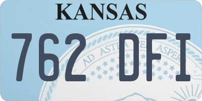KS license plate 762DFI