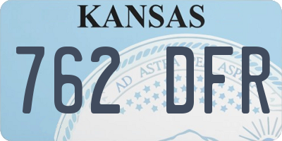 KS license plate 762DFR