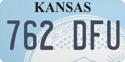 KS license plate 762DFU