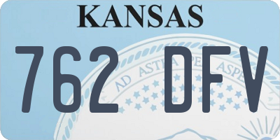 KS license plate 762DFV