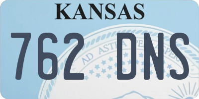 KS license plate 762DNS