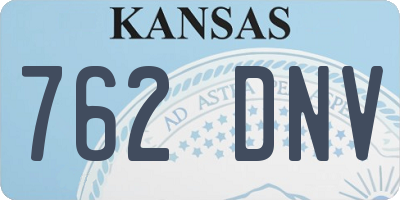 KS license plate 762DNV
