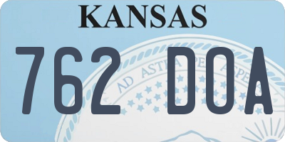 KS license plate 762DOA