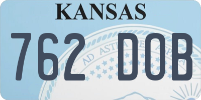 KS license plate 762DOB