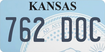 KS license plate 762DOC