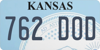 KS license plate 762DOD