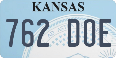 KS license plate 762DOE