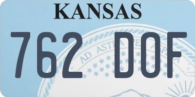 KS license plate 762DOF
