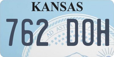 KS license plate 762DOH