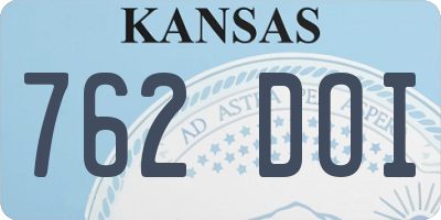KS license plate 762DOI