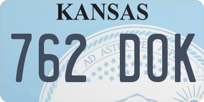 KS license plate 762DOK