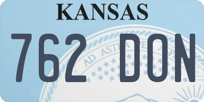 KS license plate 762DON