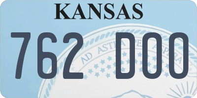 KS license plate 762DOO
