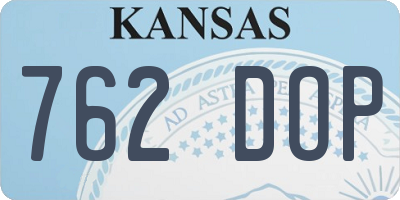 KS license plate 762DOP