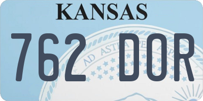 KS license plate 762DOR