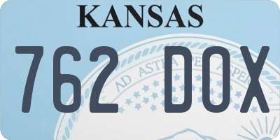 KS license plate 762DOX