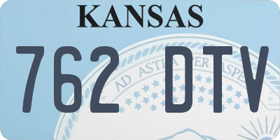 KS license plate 762DTV