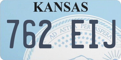 KS license plate 762EIJ