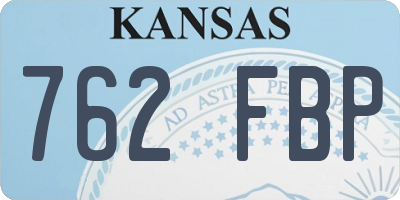 KS license plate 762FBP