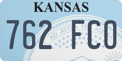 KS license plate 762FCO