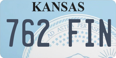 KS license plate 762FIN