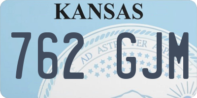 KS license plate 762GJM