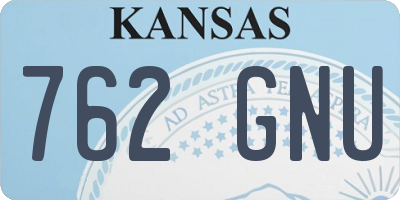 KS license plate 762GNU