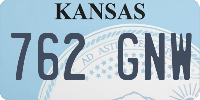KS license plate 762GNW