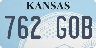 KS license plate 762GOB