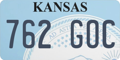 KS license plate 762GOC