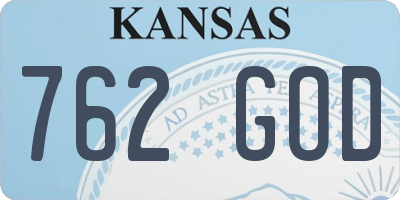 KS license plate 762GOD