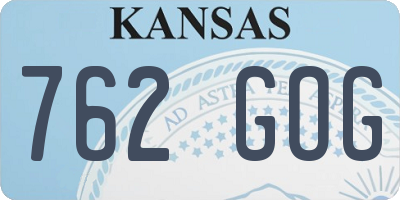 KS license plate 762GOG