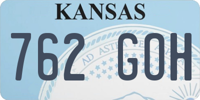KS license plate 762GOH