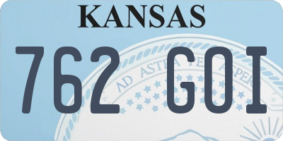 KS license plate 762GOI