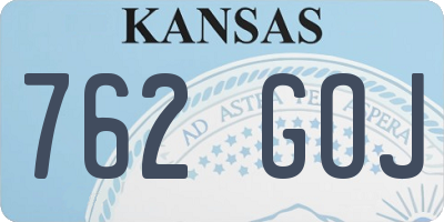 KS license plate 762GOJ