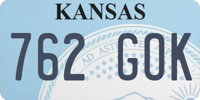 KS license plate 762GOK