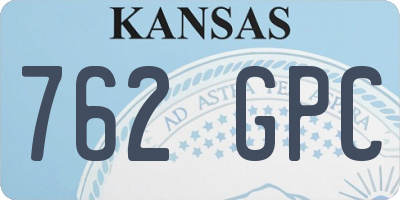KS license plate 762GPC