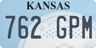 KS license plate 762GPM