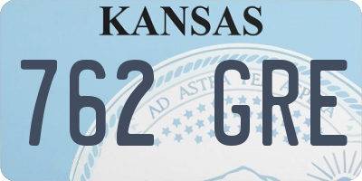 KS license plate 762GRE