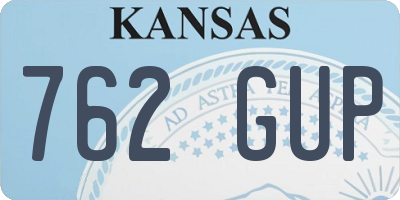 KS license plate 762GUP