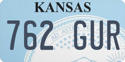 KS license plate 762GUR