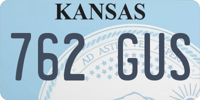 KS license plate 762GUS
