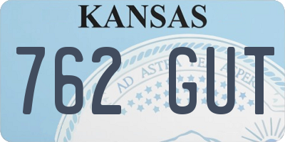 KS license plate 762GUT