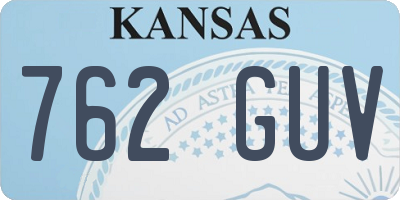 KS license plate 762GUV